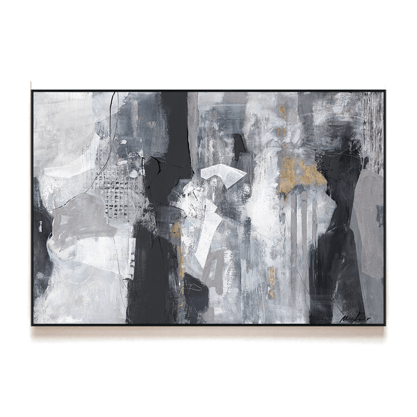 Urban Mist - Grey & Black Modern Abstract Painting #M8103 Painting artwepaint 