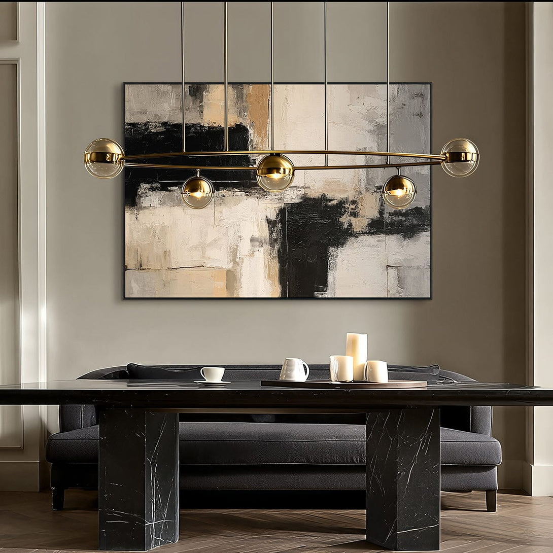 Urban Rhythm-Black Beige Abstract Painting #RIX1(373) Painting artwepaint 