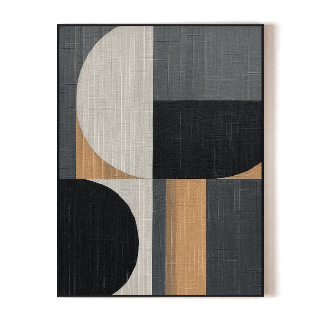 Urban Rhythm – Black Beige Geometric Painting #MH1214(107) Painting artwepaint 