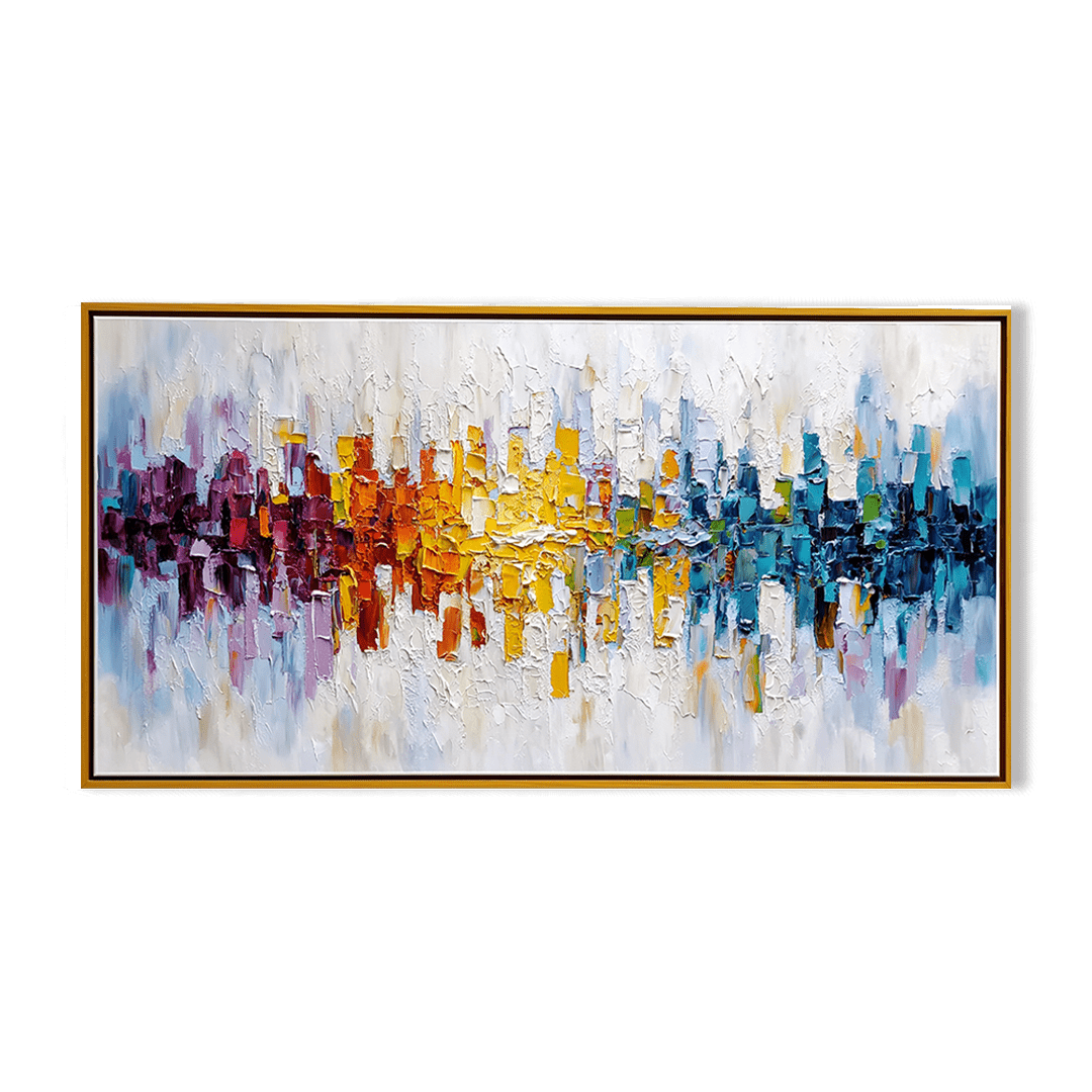 Urban Symphony – Colorful Abstract Skyline Painting #awp42 Painting artwepaint 
