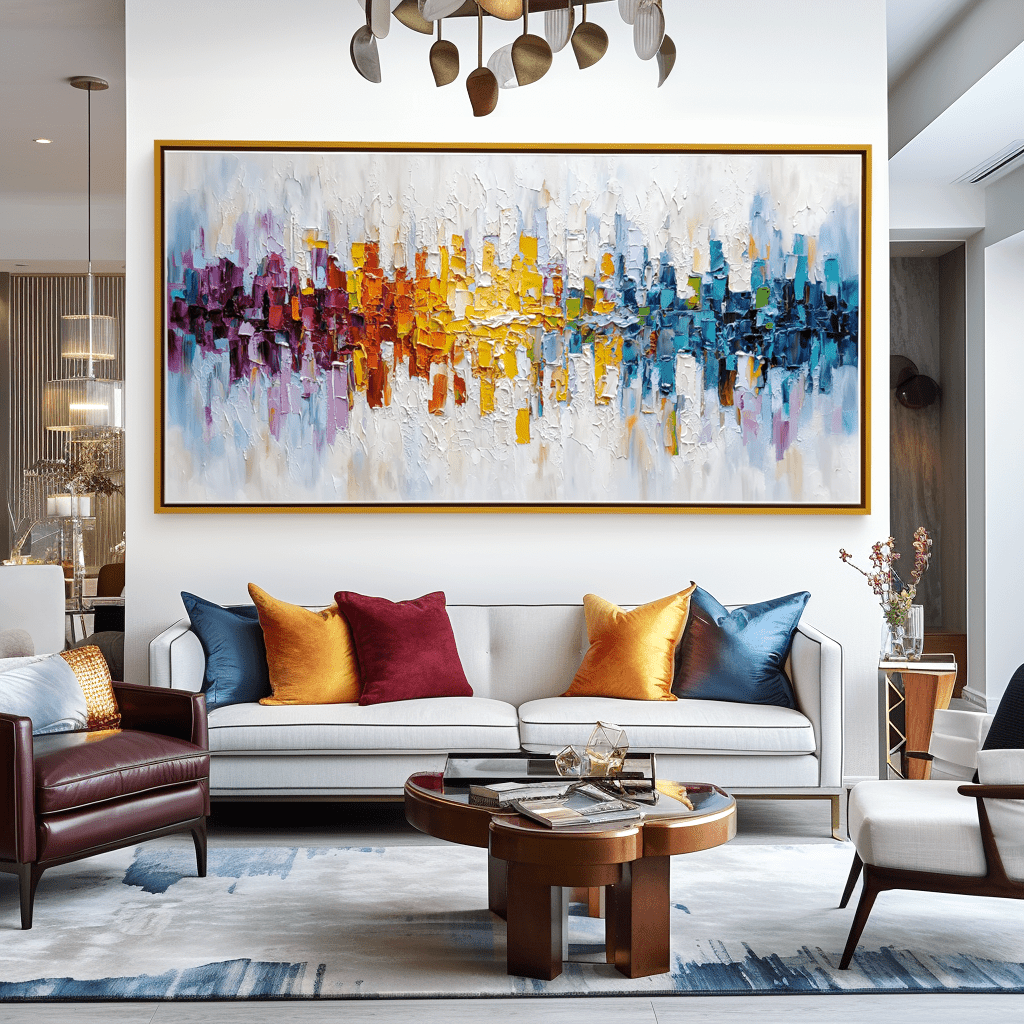 Urban Symphony – Colorful Abstract Skyline Painting #awp42 Painting artwepaint 