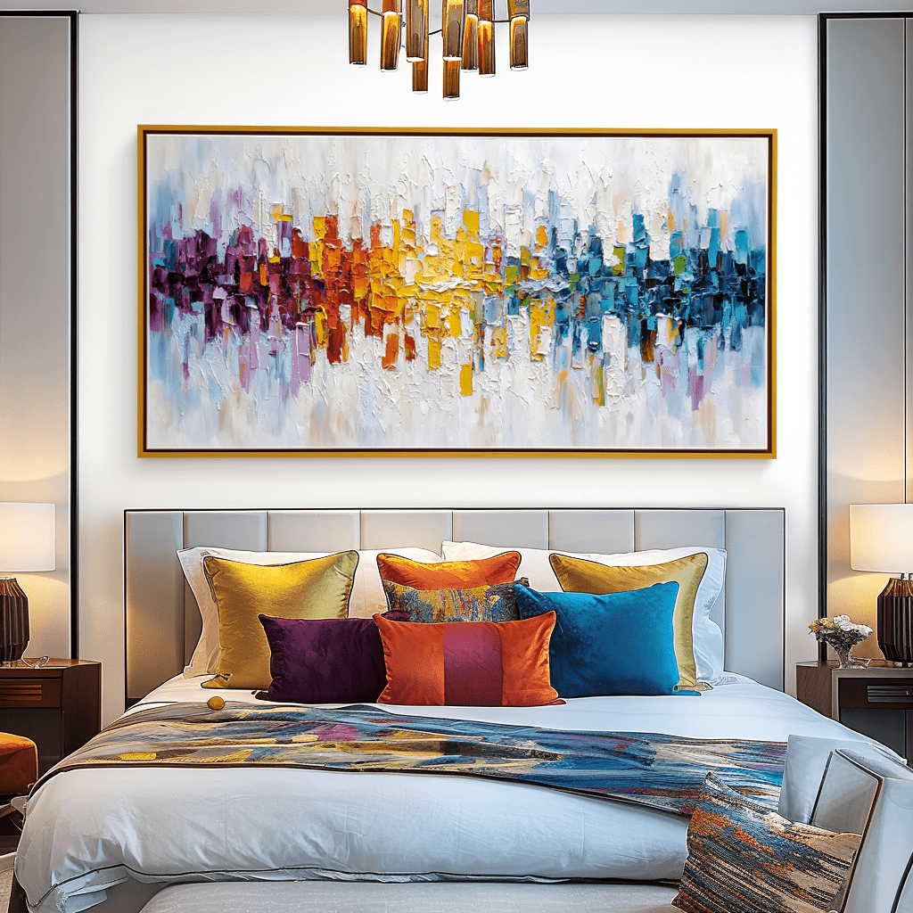 Urban Symphony – Colorful Abstract Skyline Painting #awp42 Painting artwepaint 