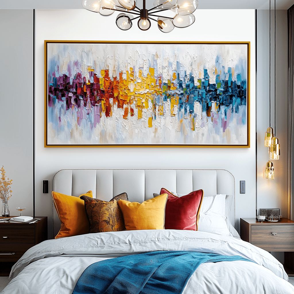 Urban Symphony – Colorful Abstract Skyline Painting #awp42 Painting artwepaint 