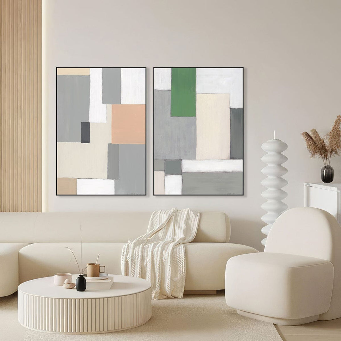 Verdant Geometry - Contemporary Abstract Painting#M6988 Painting artwepaint 