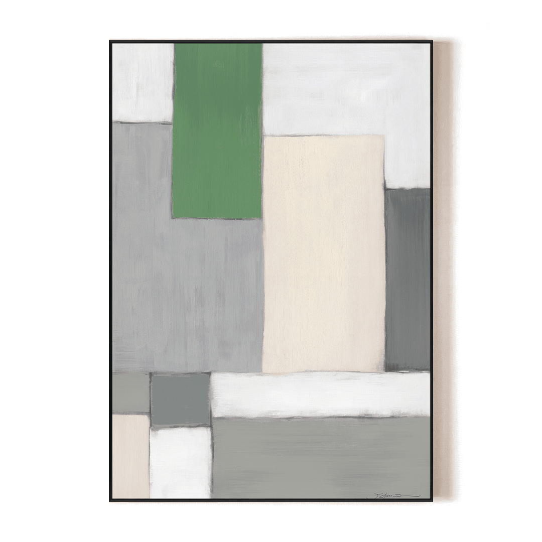 Verdant Geometry - Contemporary Abstract Painting#M6988 Painting artwepaint 