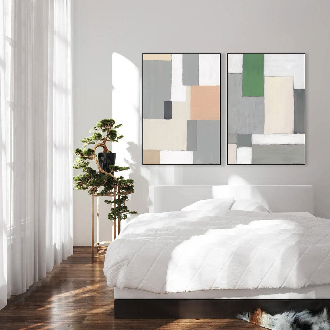 Verdant Geometry - Contemporary Abstract Painting#M6988 Painting artwepaint 