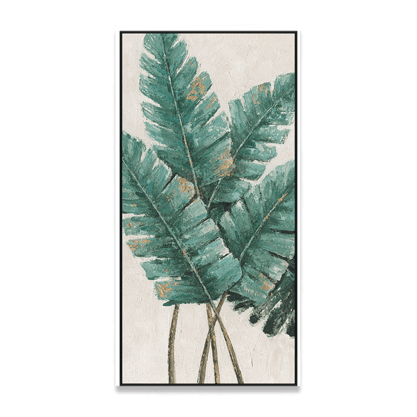 Verdant Glow - Tropical Leaf Textured Painting #L0631 Painting artwepaint 