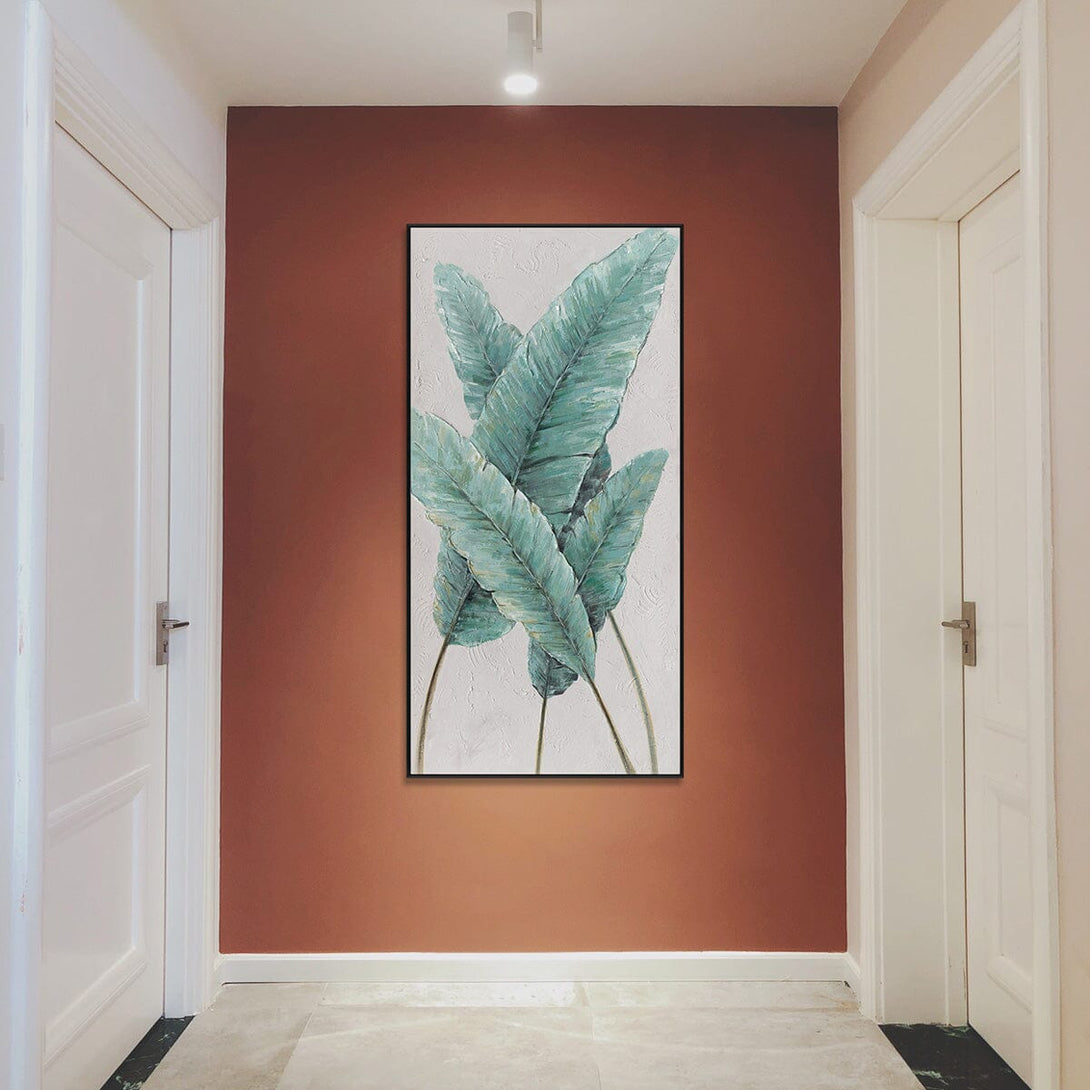 Verdant Haven - Tropical Green Leaf Painting#L3572 Painting artwepaint 