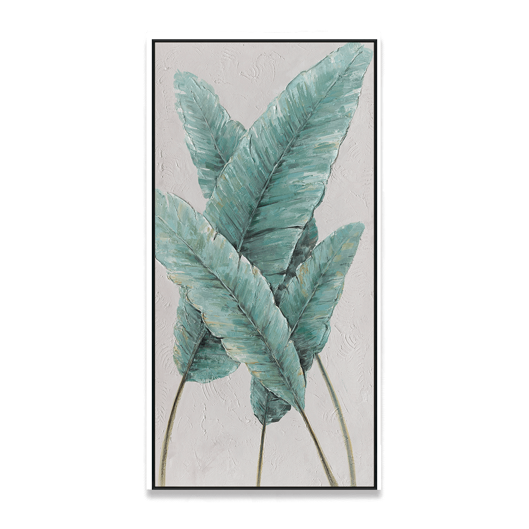 Verdant Haven - Tropical Green Leaf Painting#L3572 Painting artwepaint 