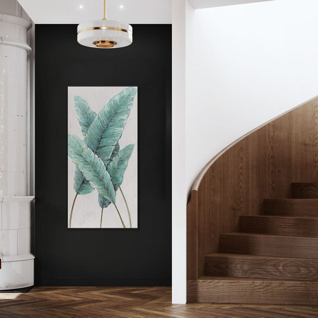 Verdant Haven - Tropical Green Leaf Painting#L3572 Painting artwepaint 