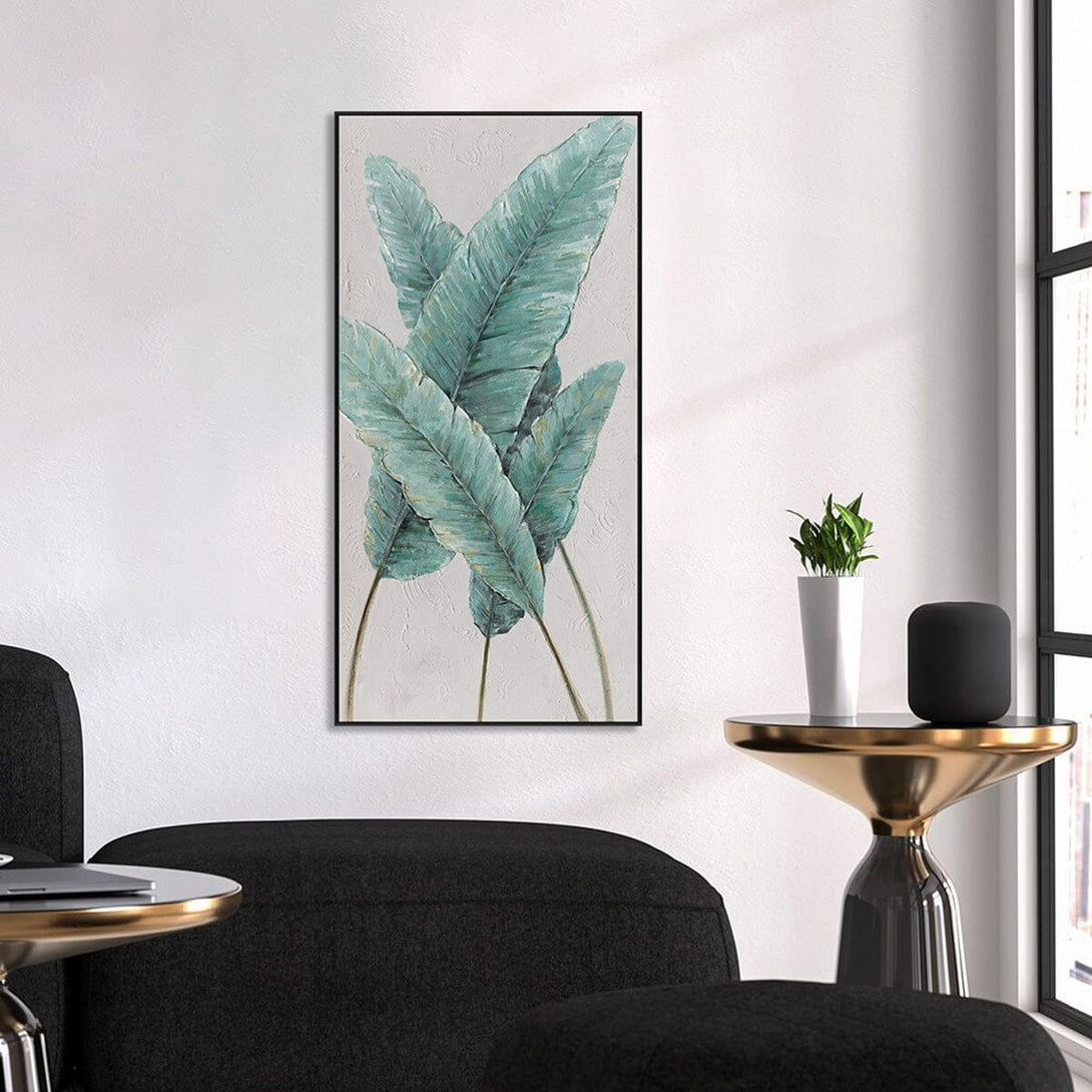 Verdant Haven - Tropical Green Leaf Painting#L3572 Painting artwepaint 