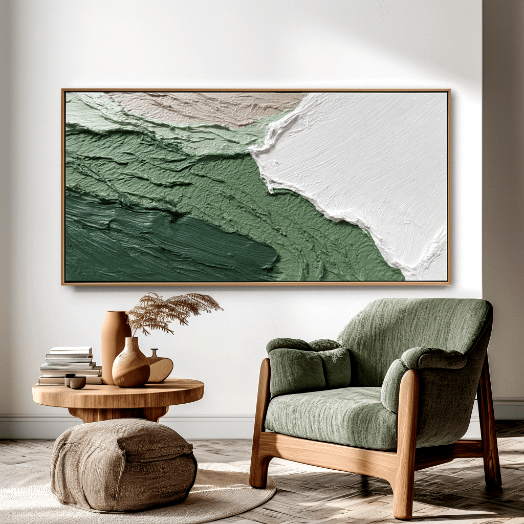 Verdant Layers – Green Abstract Textured Painting #46 Painting artwepaint 