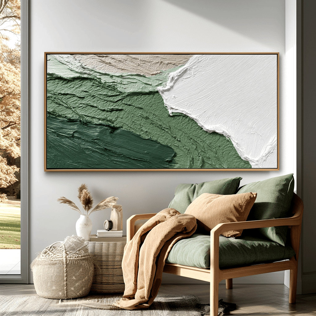 Verdant Layers – Green Abstract Textured Painting #46 Painting artwepaint 