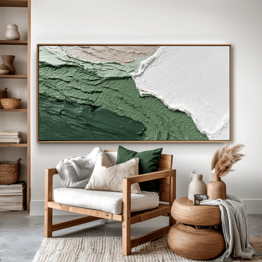 Verdant Layers – Green Abstract Textured Painting #46 Painting artwepaint 