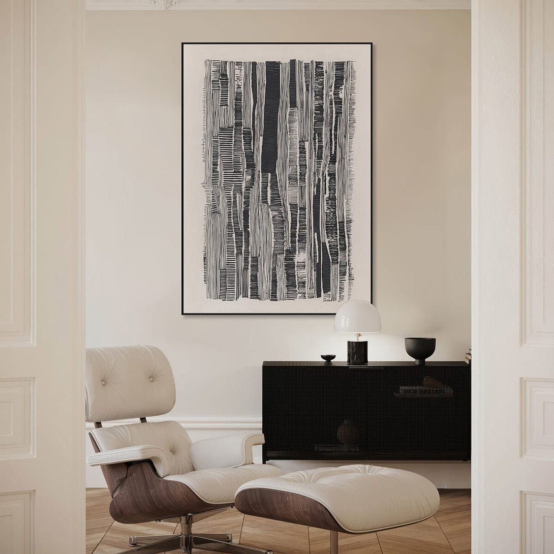 Vertical Rhythm - Black & White Line Art #R4014 Painting artwepaint 