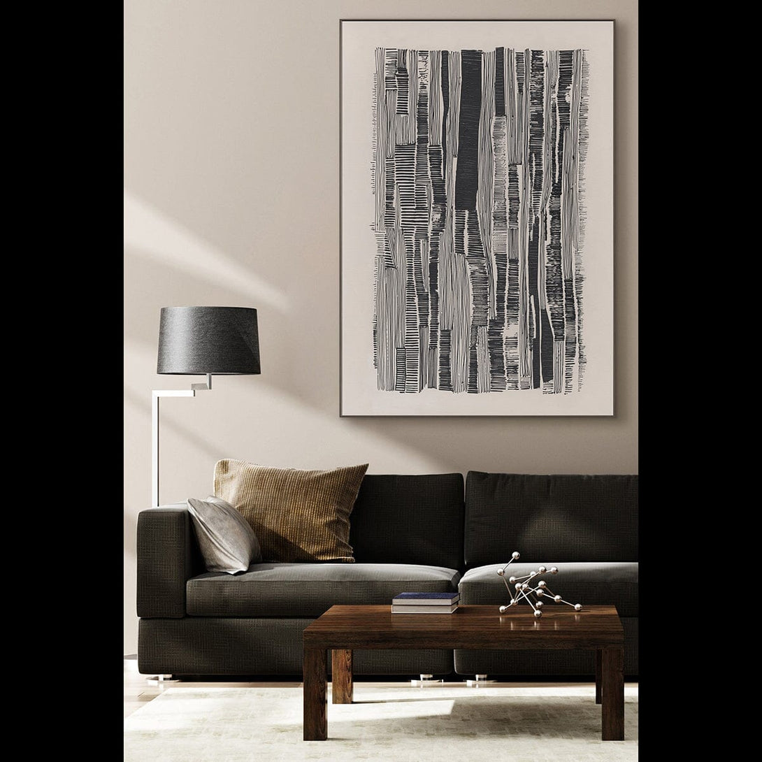 Vertical Rhythm - Black & White Line Art #R4014 Painting artwepaint 