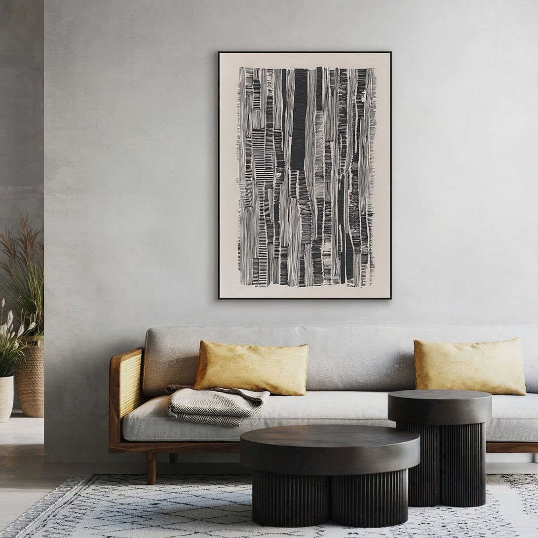 Vertical Rhythm - Black & White Line Art #R4014 Painting artwepaint 