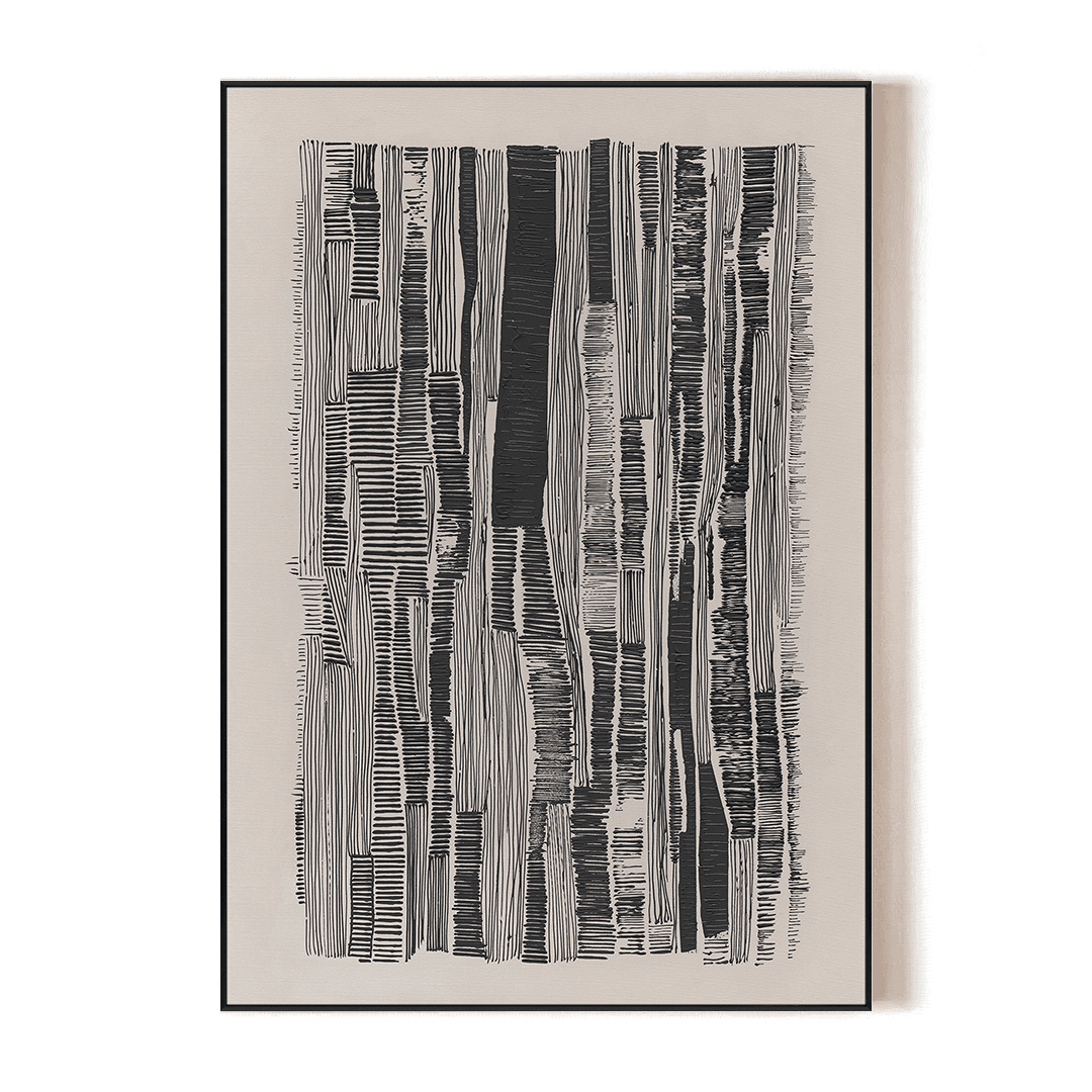 Vertical Rhythm - Black & White Line Art #R4014 Painting artwepaint 