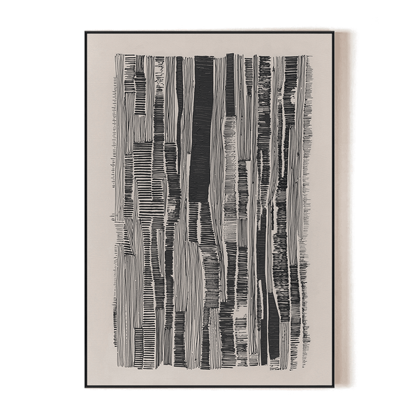 Vertical Rhythm - Black & White Line Art #R4014 Painting artwepaint 