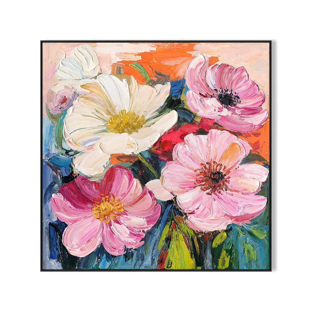 Vibrant Pink-White Floral Impression #P2631 Painting artwepaint 