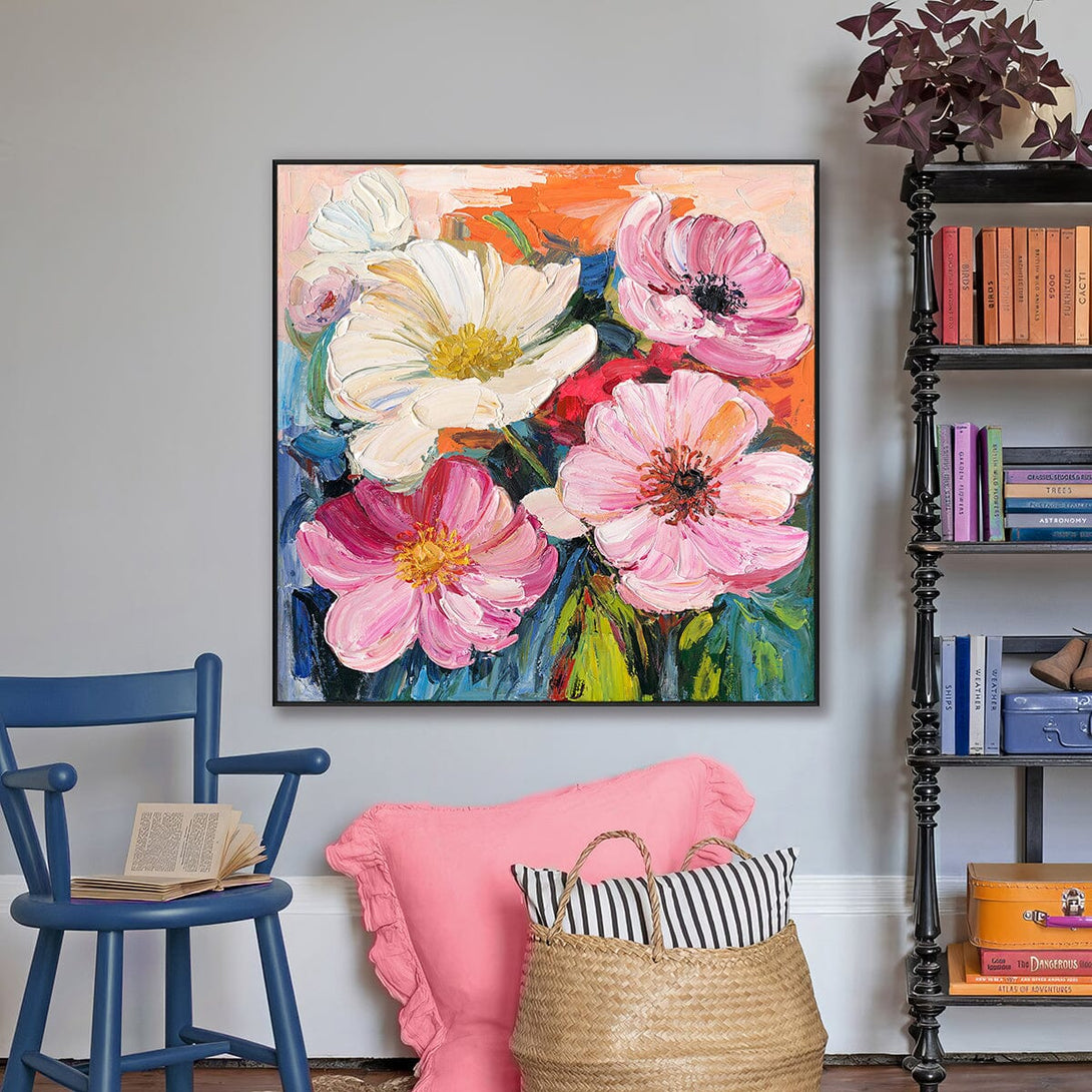 Vibrant Pink-White Floral Impression #P2631 Painting artwepaint 