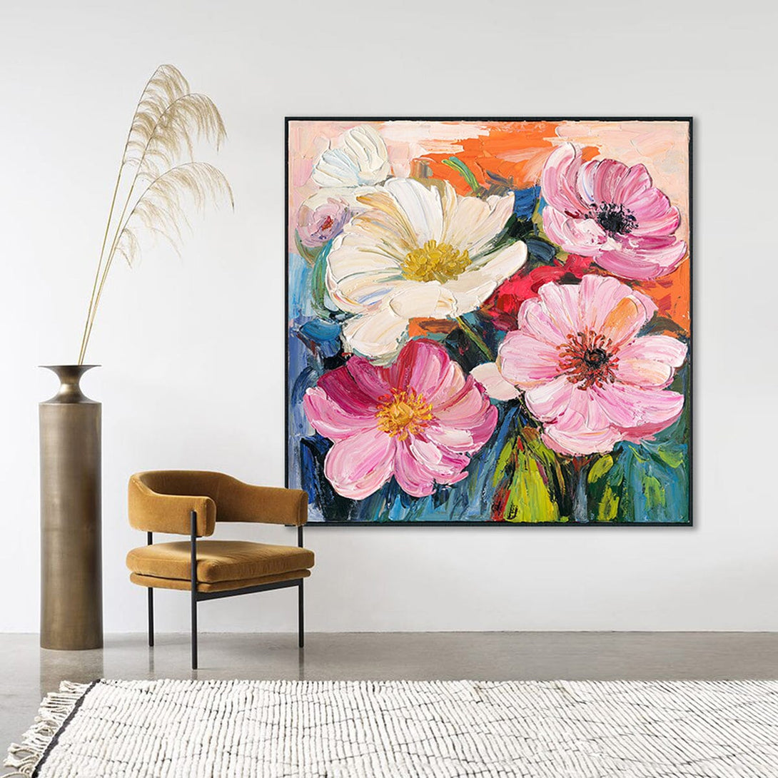 Vibrant Pink-White Floral Impression #P2631 Painting artwepaint 