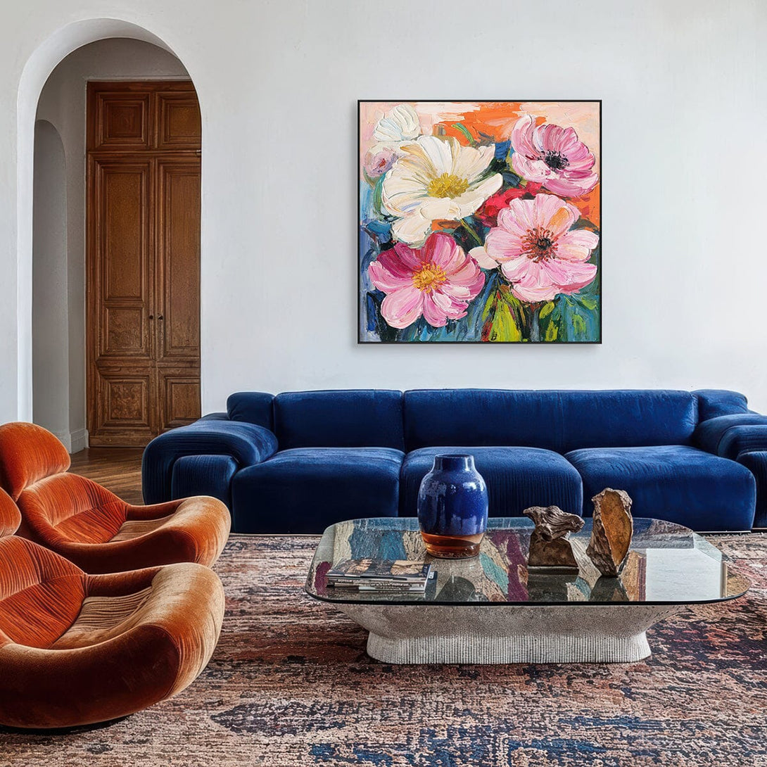 Vibrant Pink-White Floral Impression #P2631 Painting artwepaint 