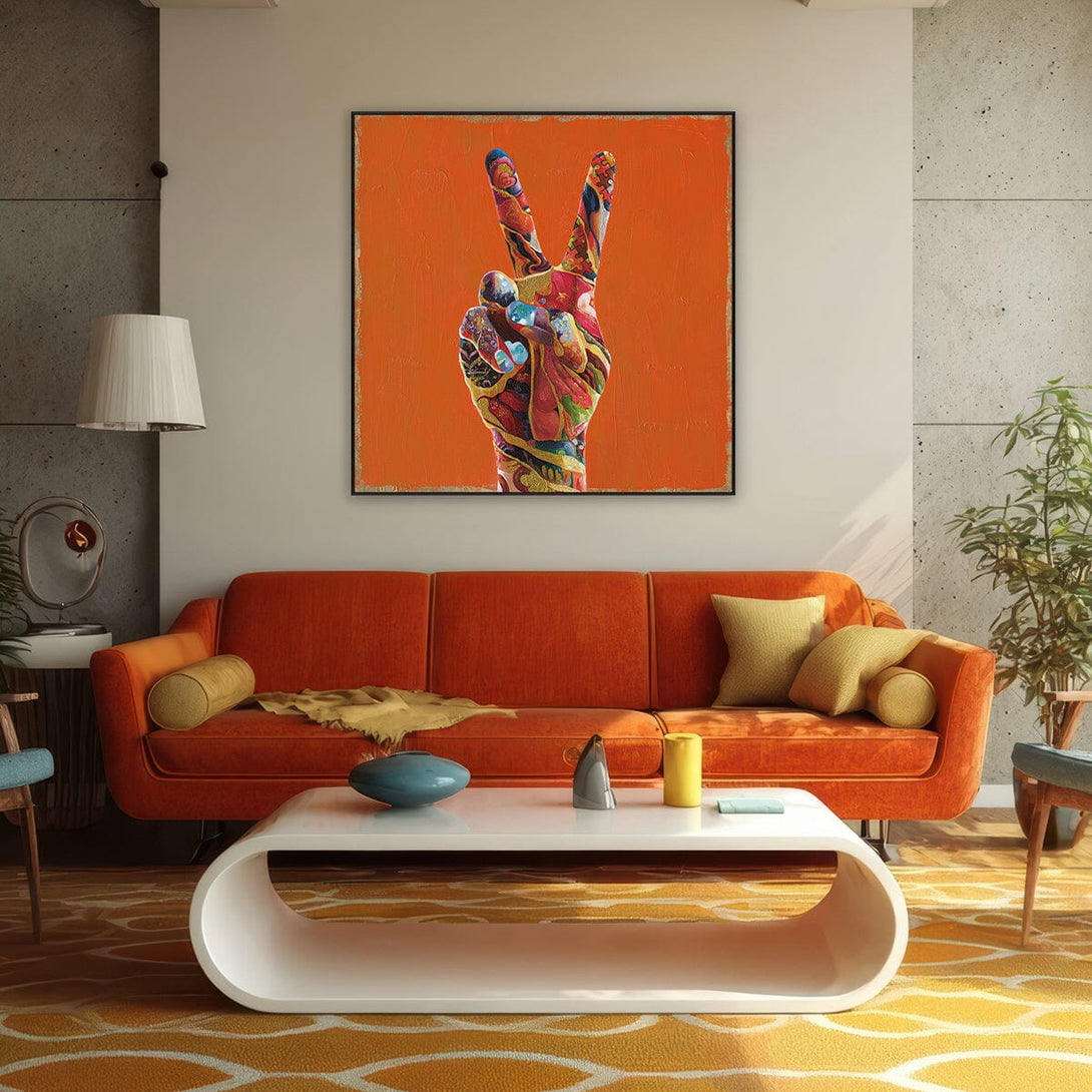 Victory Colors – Peace Hand Abstract Painting #I2699 Painting artwepaint 