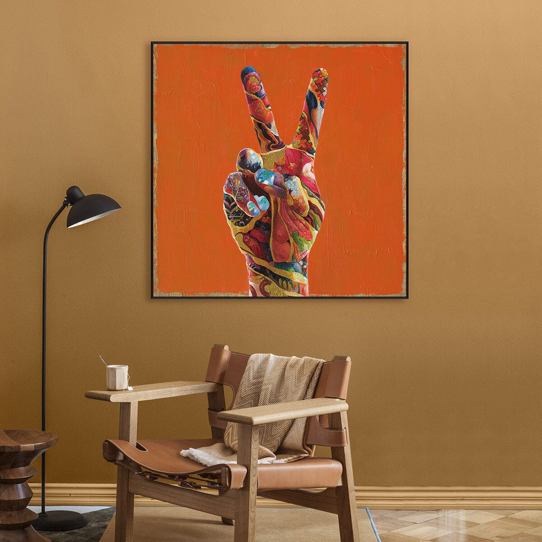 Victory Colors – Peace Hand Abstract Painting #I2699 Painting artwepaint 