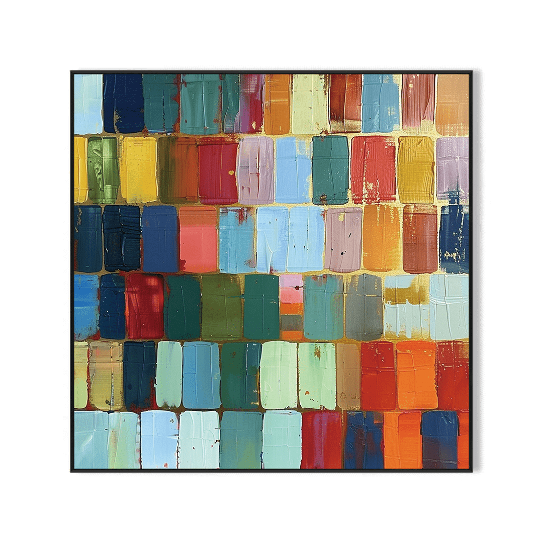 Vivid Mosaic Abstract Painting #PFH2(192) Painting artwepaint 