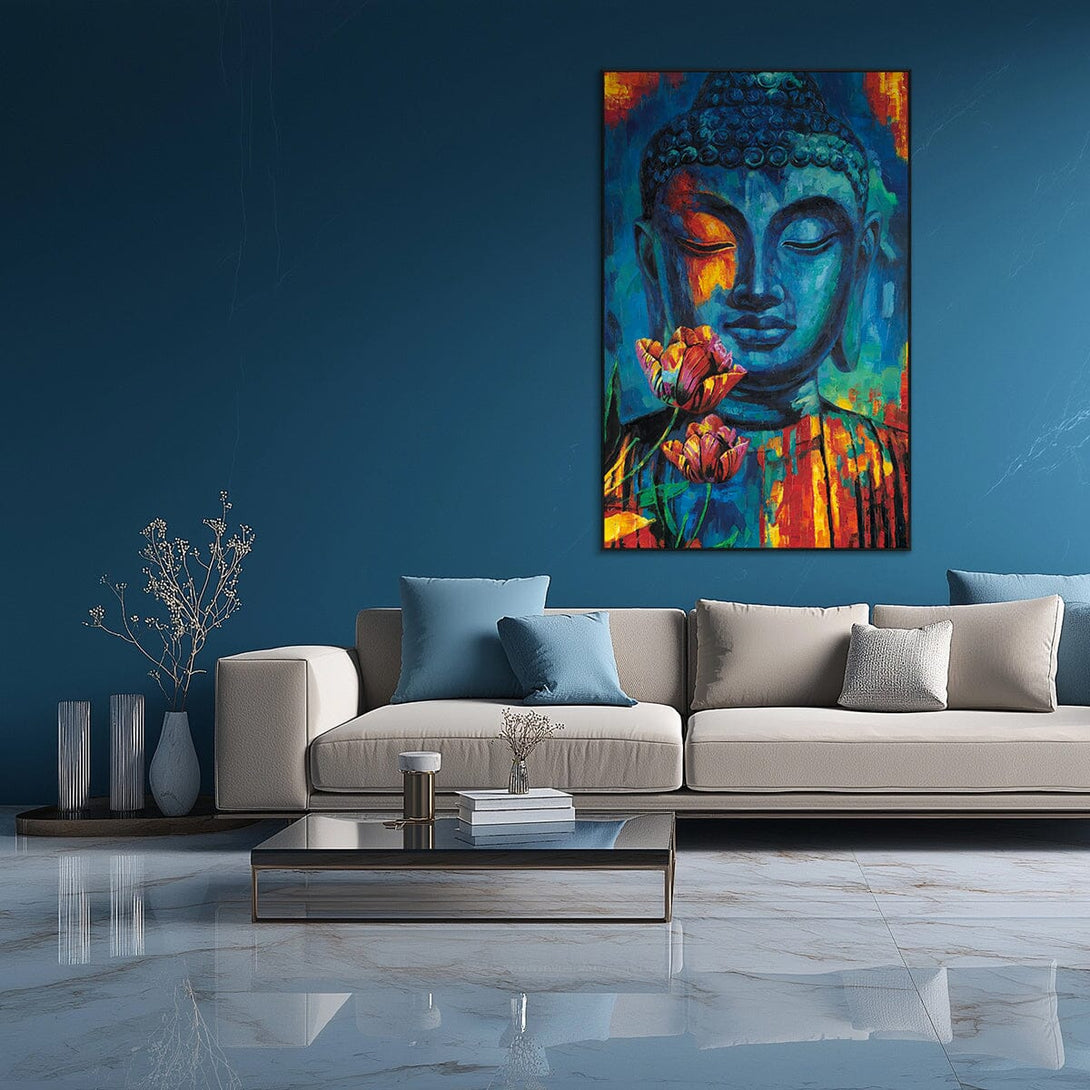 Vivid Zen - Blue Abstract Buddha Painting #L0567 Painting artwepaint 