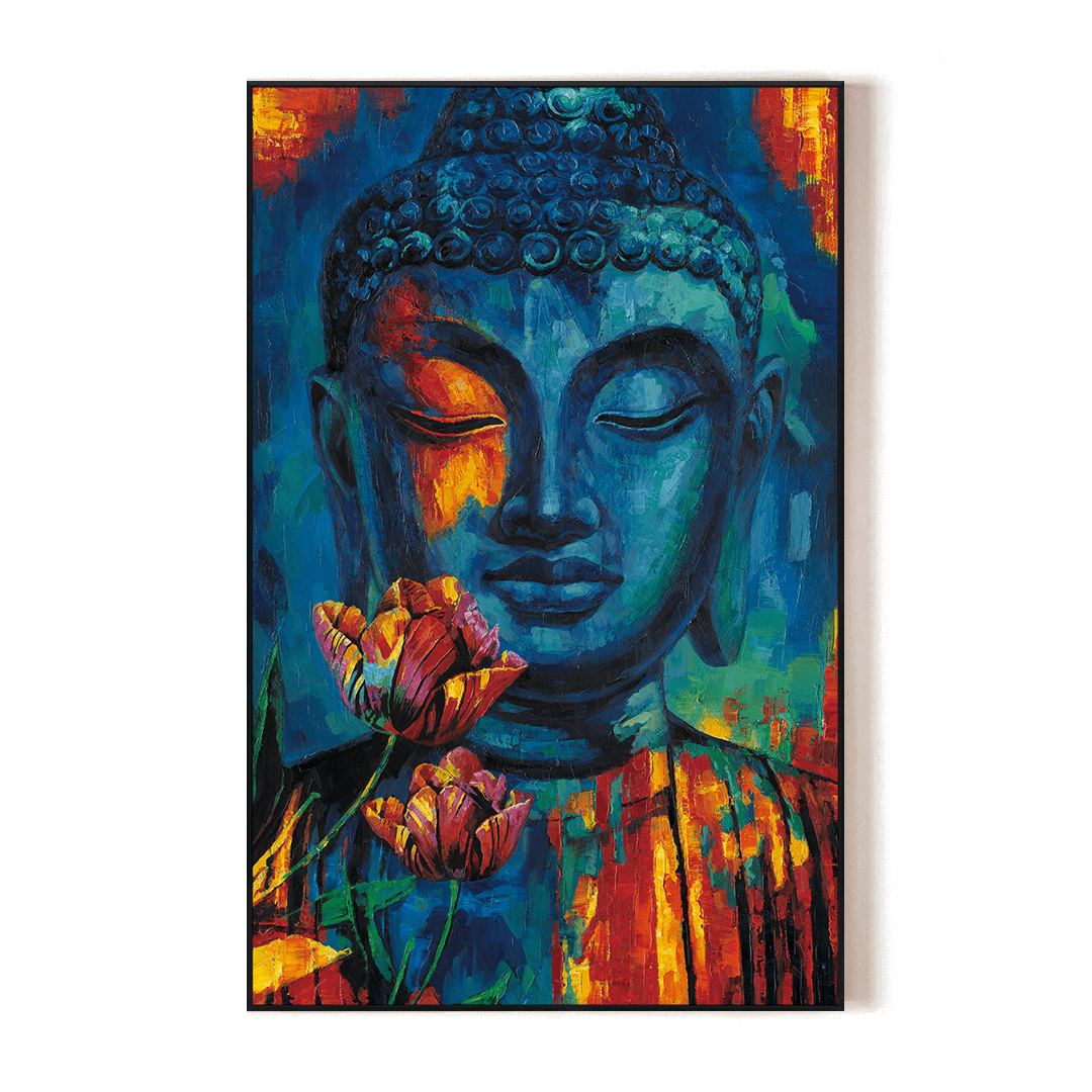 Vivid Zen - Blue Abstract Buddha Painting #L0567 Painting artwepaint 