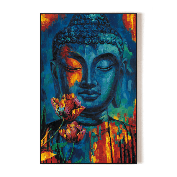 Vivid Zen - Blue Abstract Buddha Painting #L0567 Painting artwepaint 