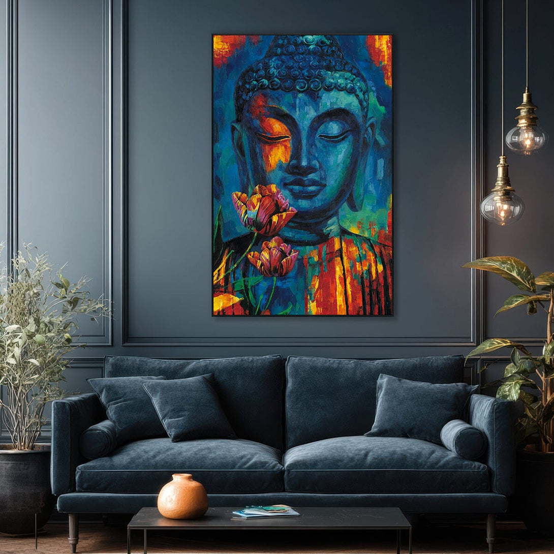 Vivid Zen - Blue Abstract Buddha Painting #L0567 Painting artwepaint 