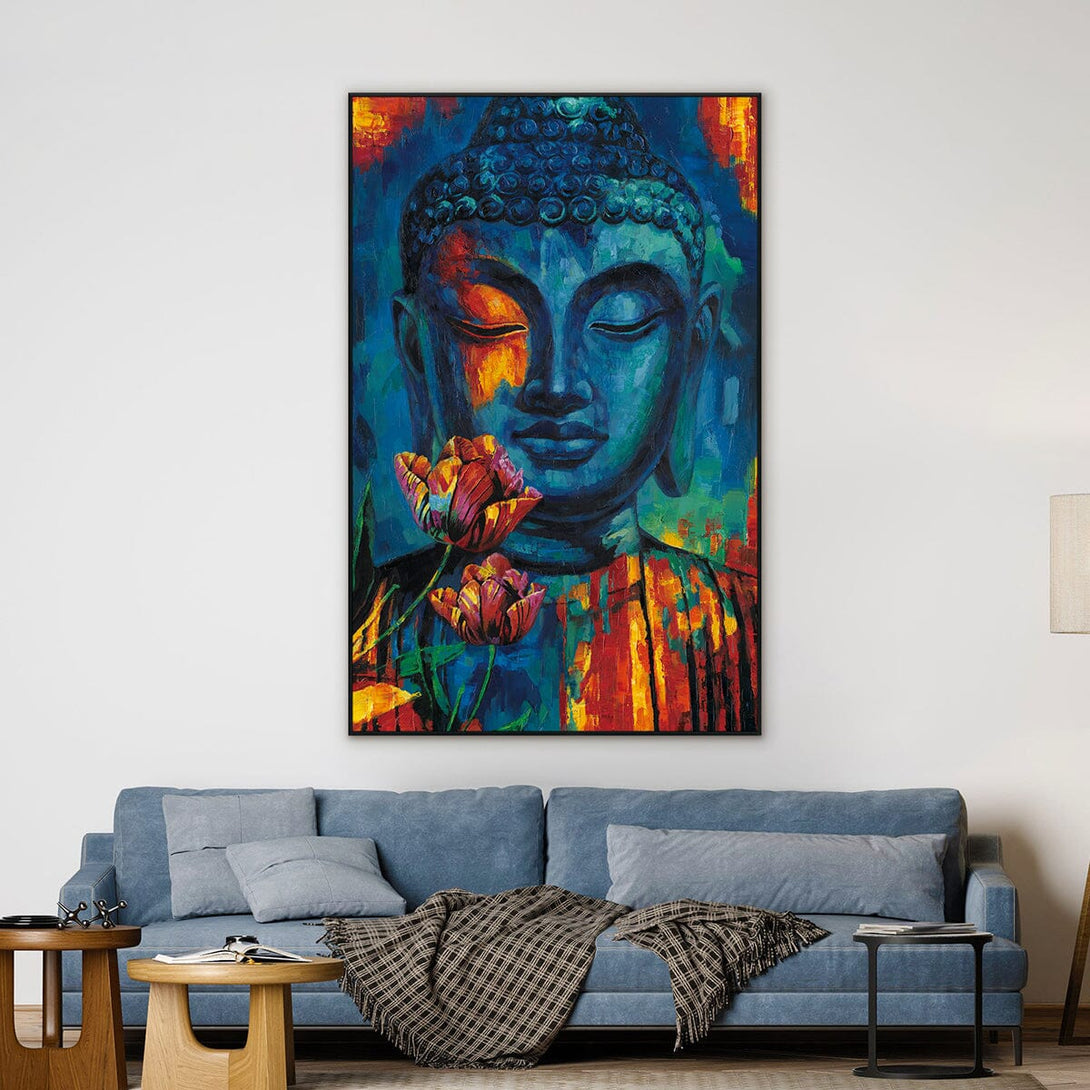 Vivid Zen - Blue Abstract Buddha Painting #L0567 Painting artwepaint 