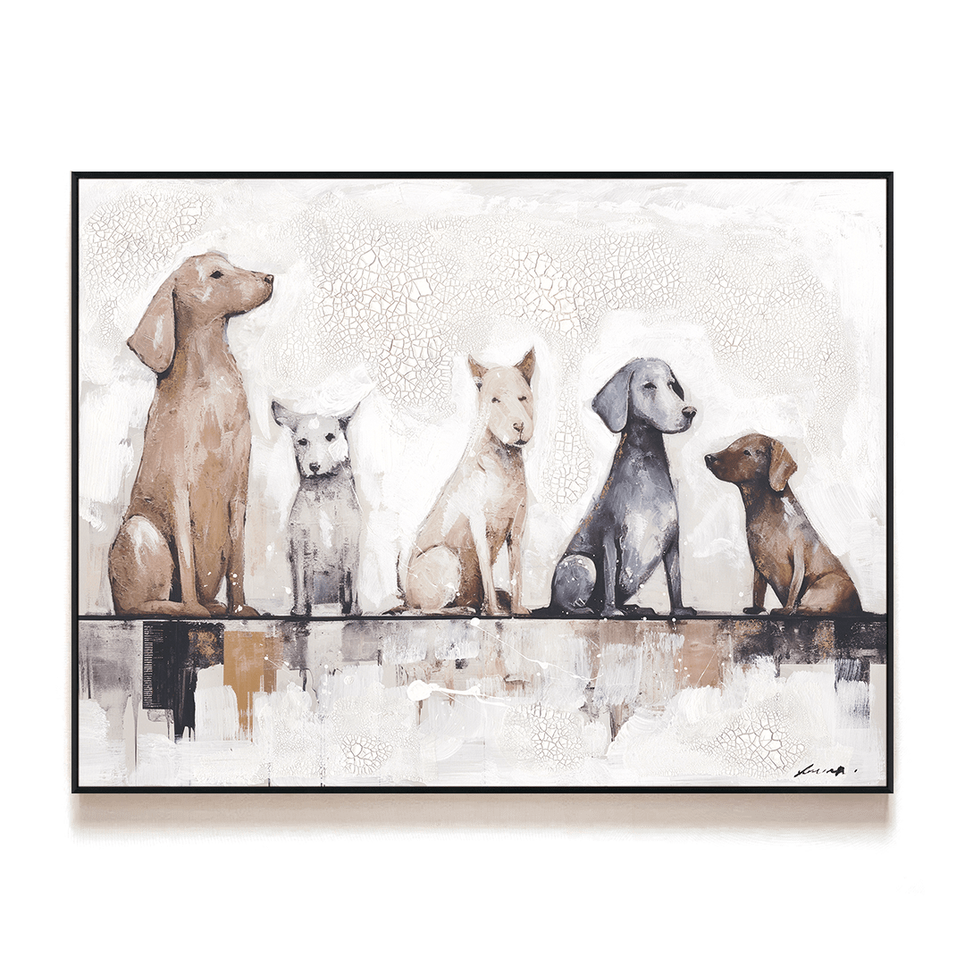 Warm Companionship - Five Dogs Oil Painting#M6712 Painting artwepaint 