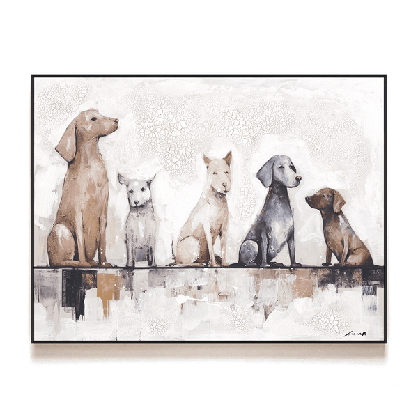 Warm Companionship - Five Dogs Oil Painting#M6712 Painting artwepaint 