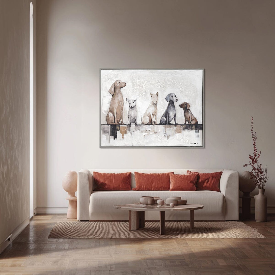 Warm Companionship - Five Dogs Oil Painting#M6712 Painting artwepaint 