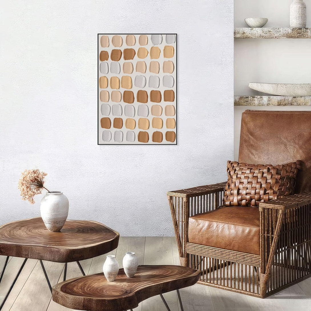 Warm Impressions - Beige Tone Abstract Texture#M2565 Painting artwepaint 