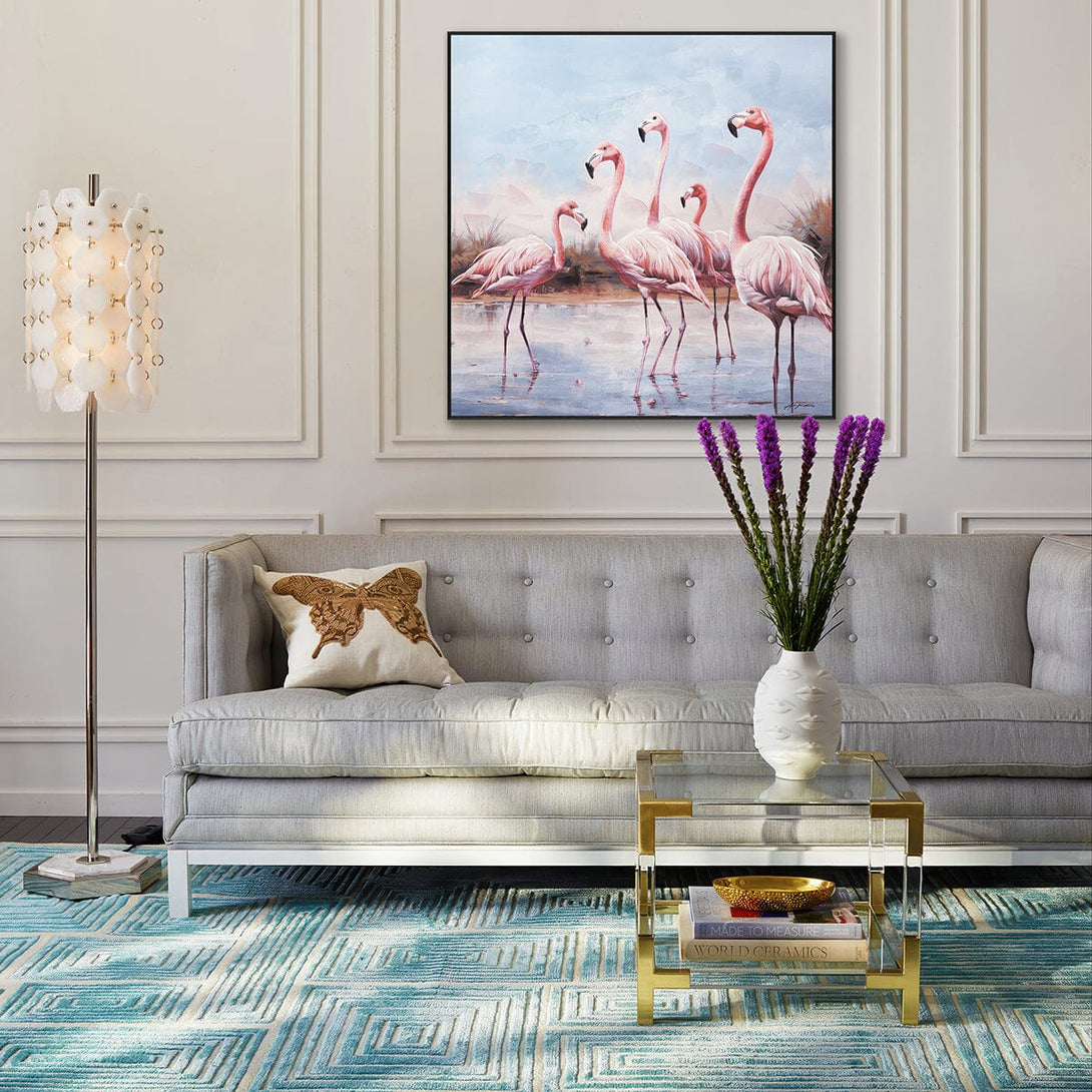 Waterside Poem - Pink Flamingo Flock#M6721 Painting artwepaint 