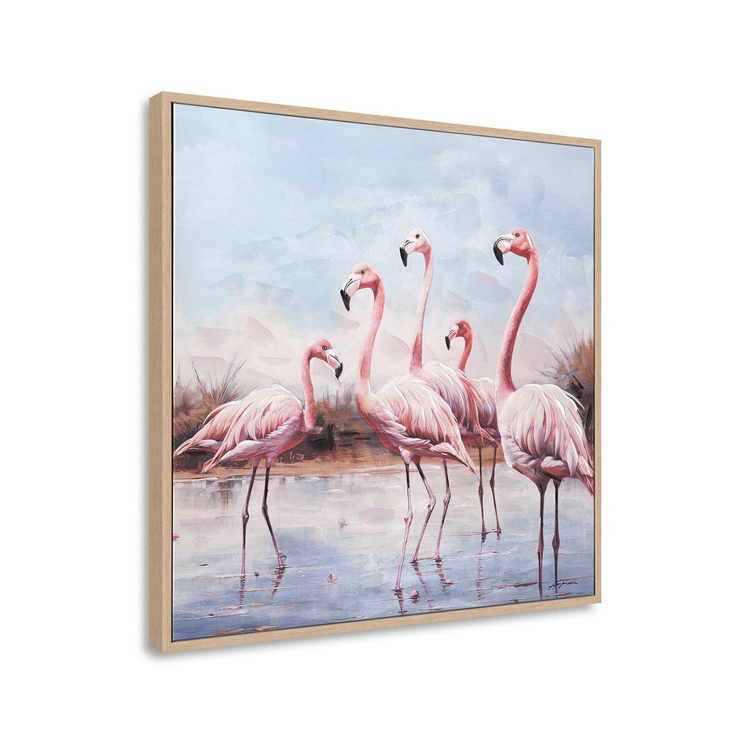 Waterside Poem - Pink Flamingo Flock#M6721 Painting artwepaint 