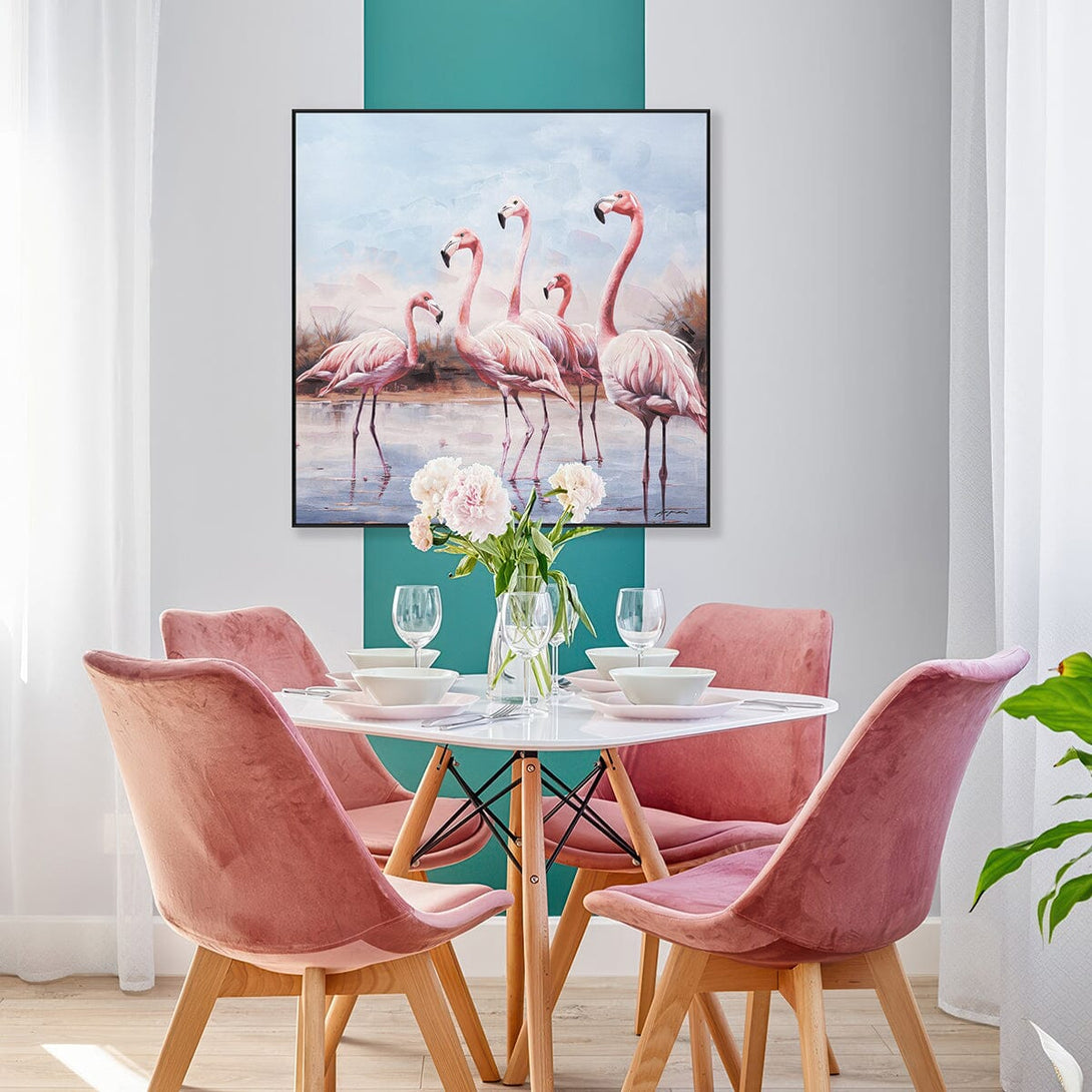 Waterside Poem - Pink Flamingo Flock#M6721 Painting artwepaint 
