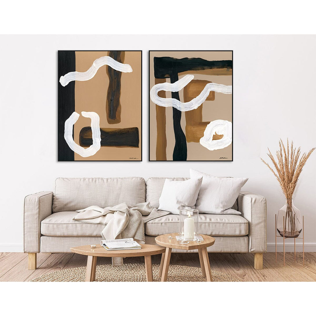 Wave Path – Beige & White Abstract Painting#M6878 Painting artwepaint 