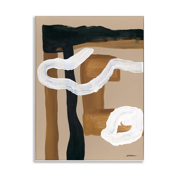 Wave Path – Beige & White Abstract Painting#M6878 Painting artwepaint 