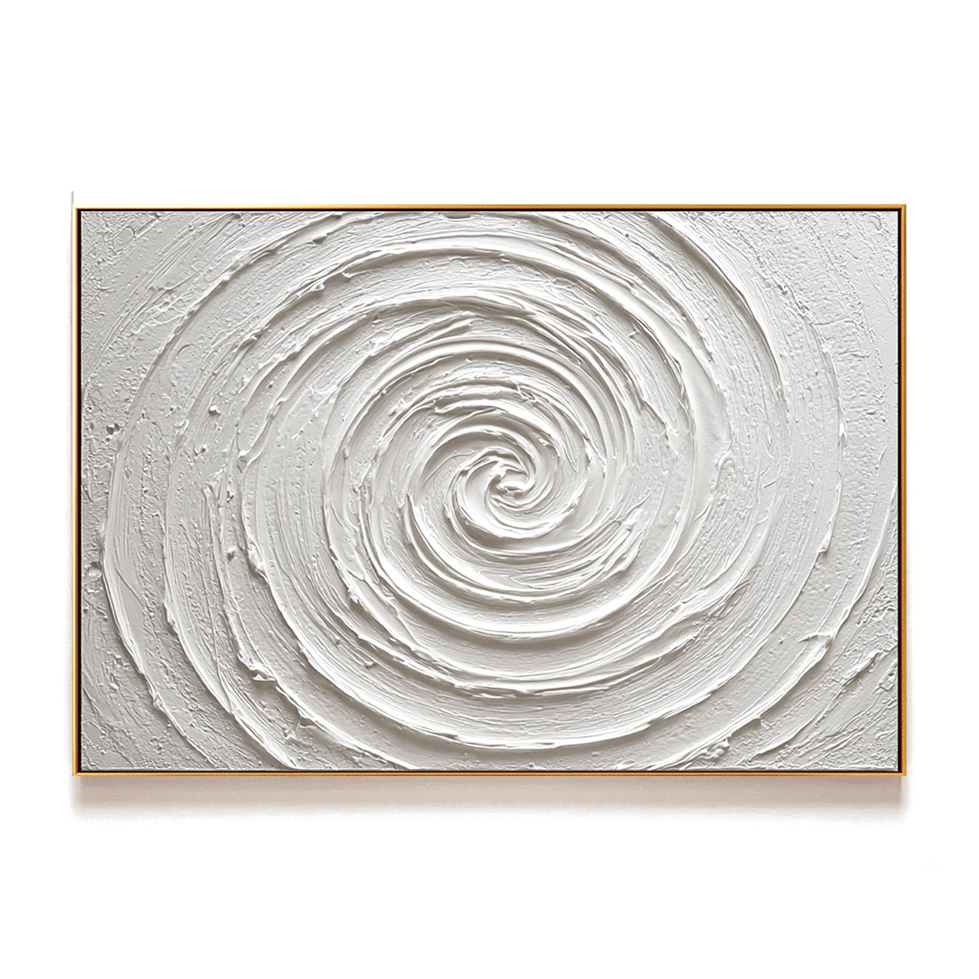 Whirling Silence – White Textured Spiral Painting #93034 Painting artwepaint 