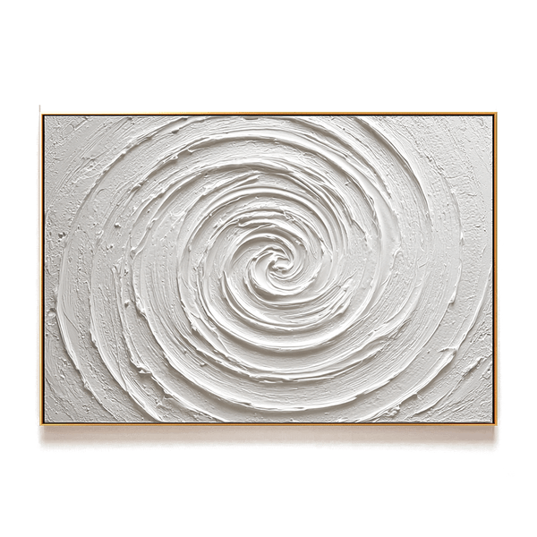 Whirling Silence – White Textured Spiral Painting #93034 Painting artwepaint 