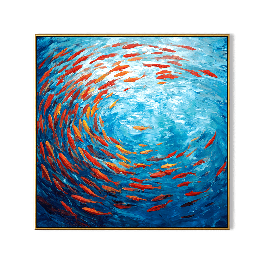 Whirlpool of Light – Red Koi Abstract Painting #awp1 Painting artwepaint 