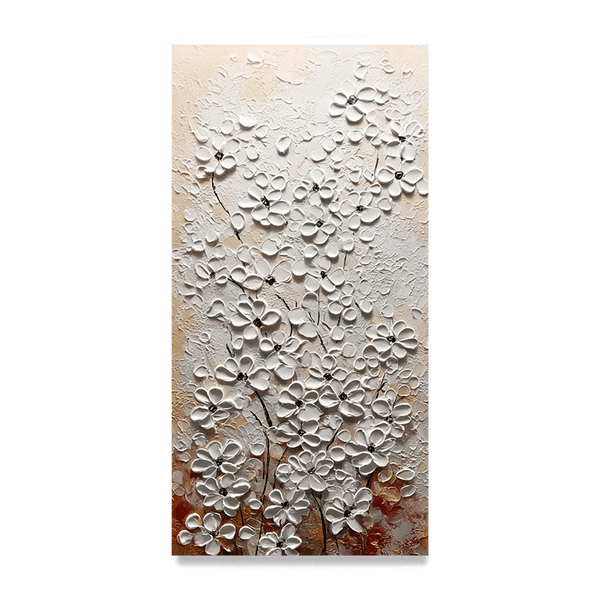 Whisper Bloom – White Floral Textured Painting #awp40 Painting artwepaint 