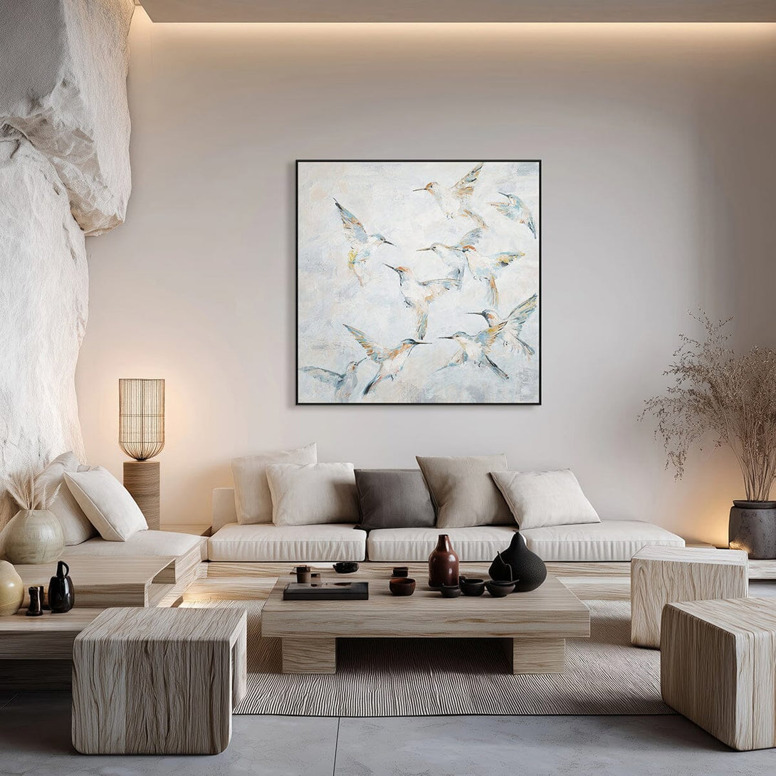 Whisper Flight – Hummingbirds Abstract Painting #K3741 Painting artwepaint 