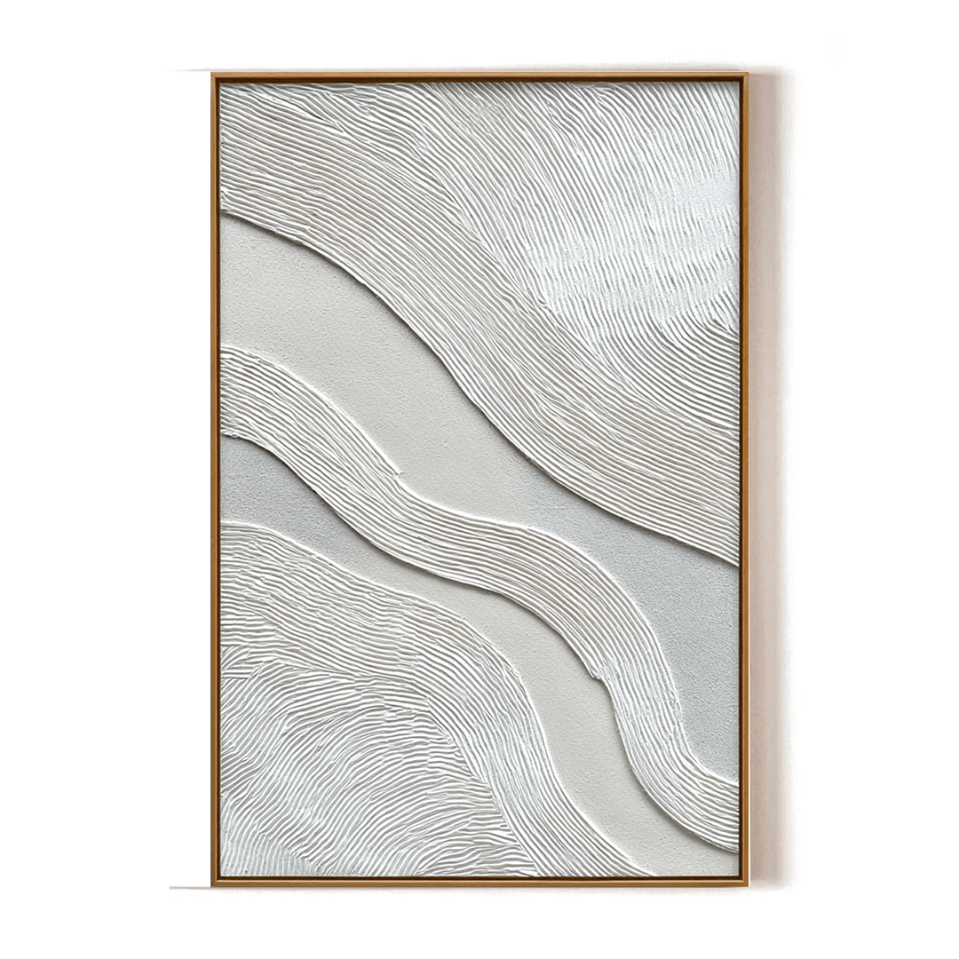 Whisper Lines – White Textured Abstract Painting #93015 Painting artwepaint 